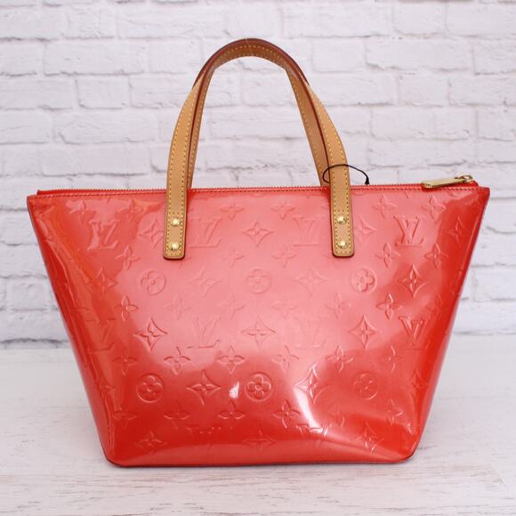 Louis Vuitton Bellevue PM Red Vernis Satchel Shoulder Tote Purse A4801 - Picture 5 of 12